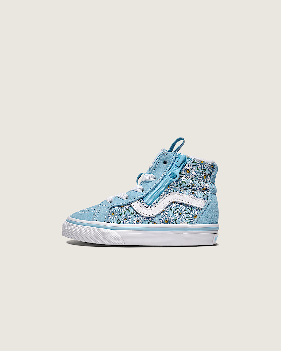 Toddler Sk8Hi Reissue Side Zip Daisies Shoe VANS Blue  White HERO