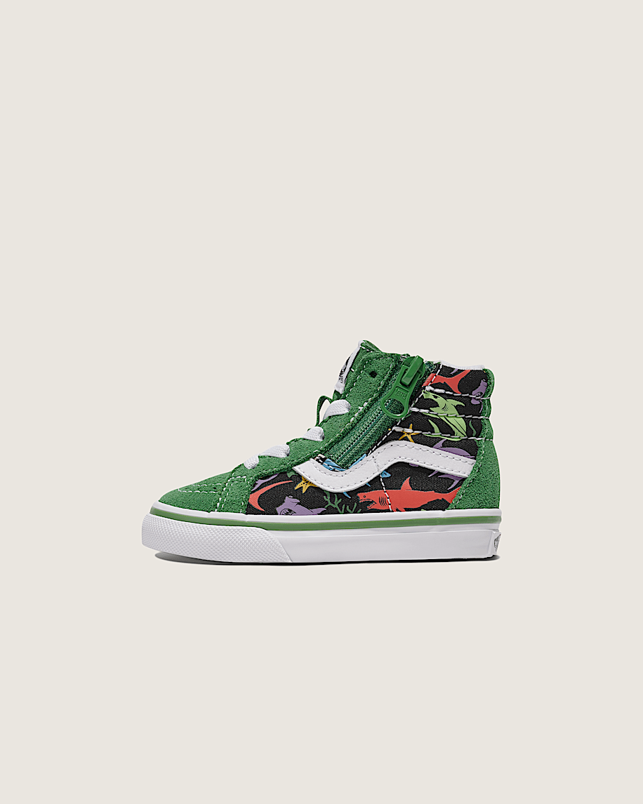 Toddler Sk8Hi Reissue Side Zip Shark Shoe VANS Green  Black HERO