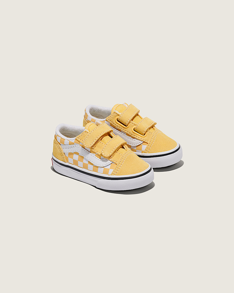 Toddler Old Skool V Checkerboard Shoe VANS Banana Cream Yellow  White ALT1