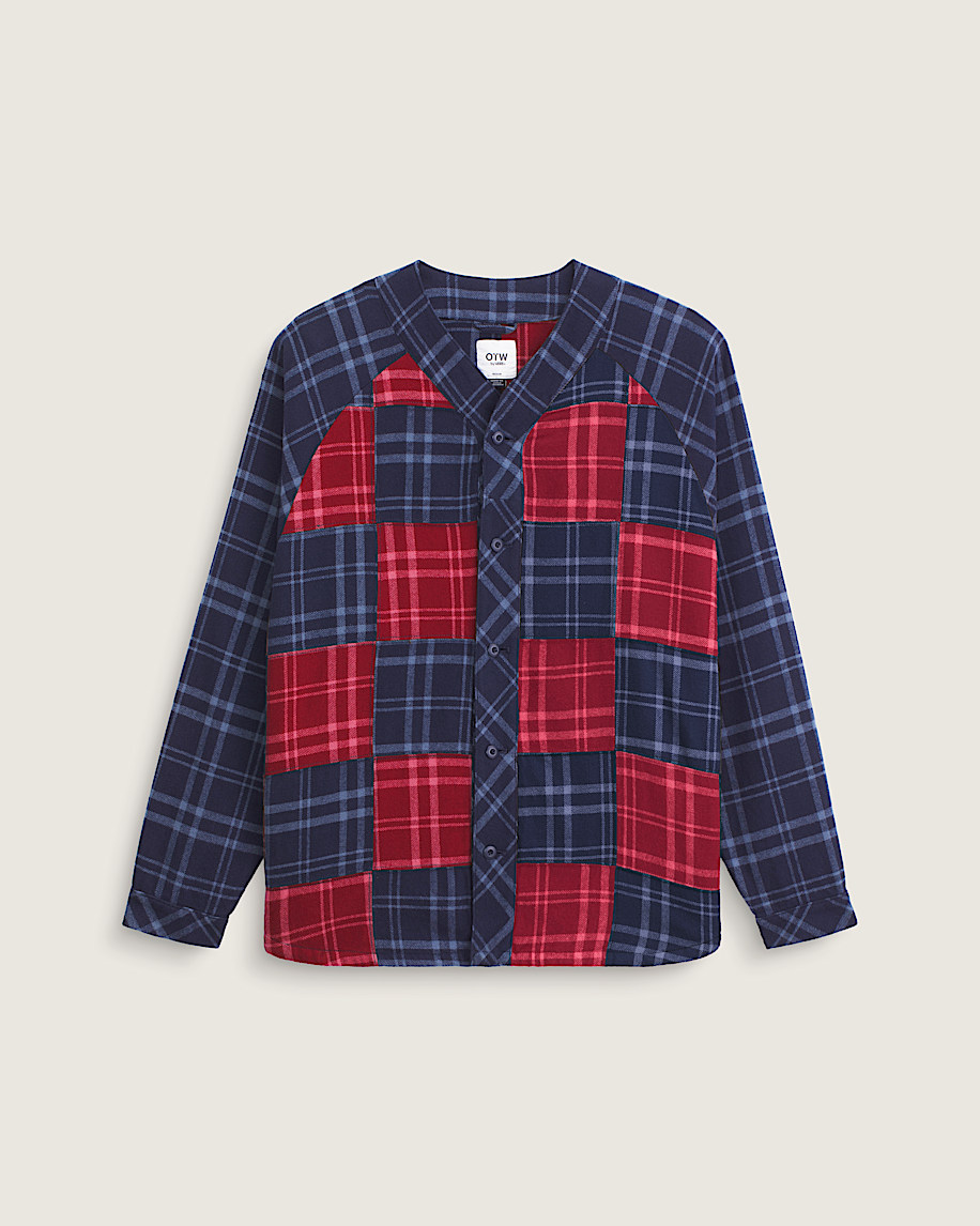 OTW Blocked Flannel Shirt VANS Blue  Red HERO