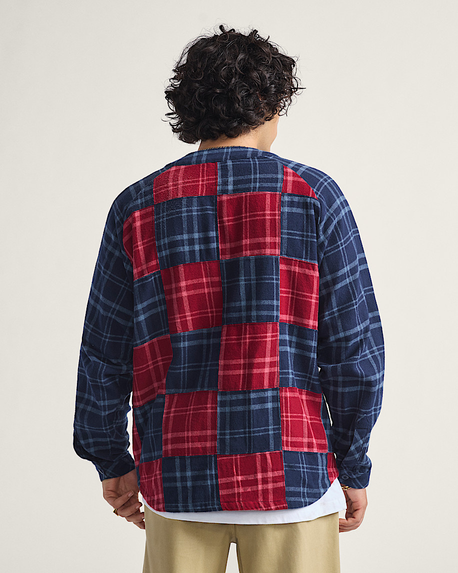 OTW Blocked Flannel Shirt VANS Blue  Red ALT2