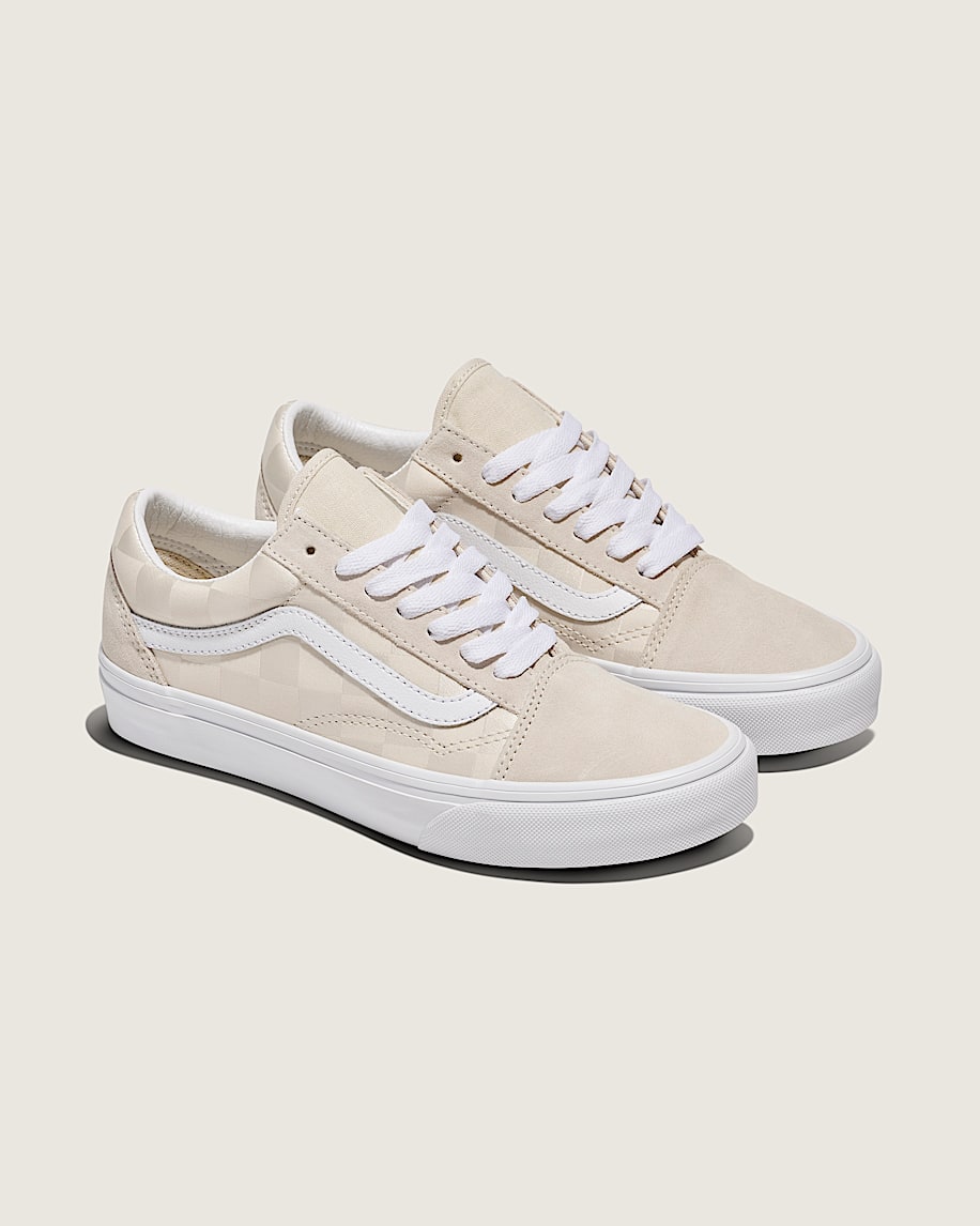 Old Skool Checkerboard Satin Shoe VANS Turtledove Beige ALT1