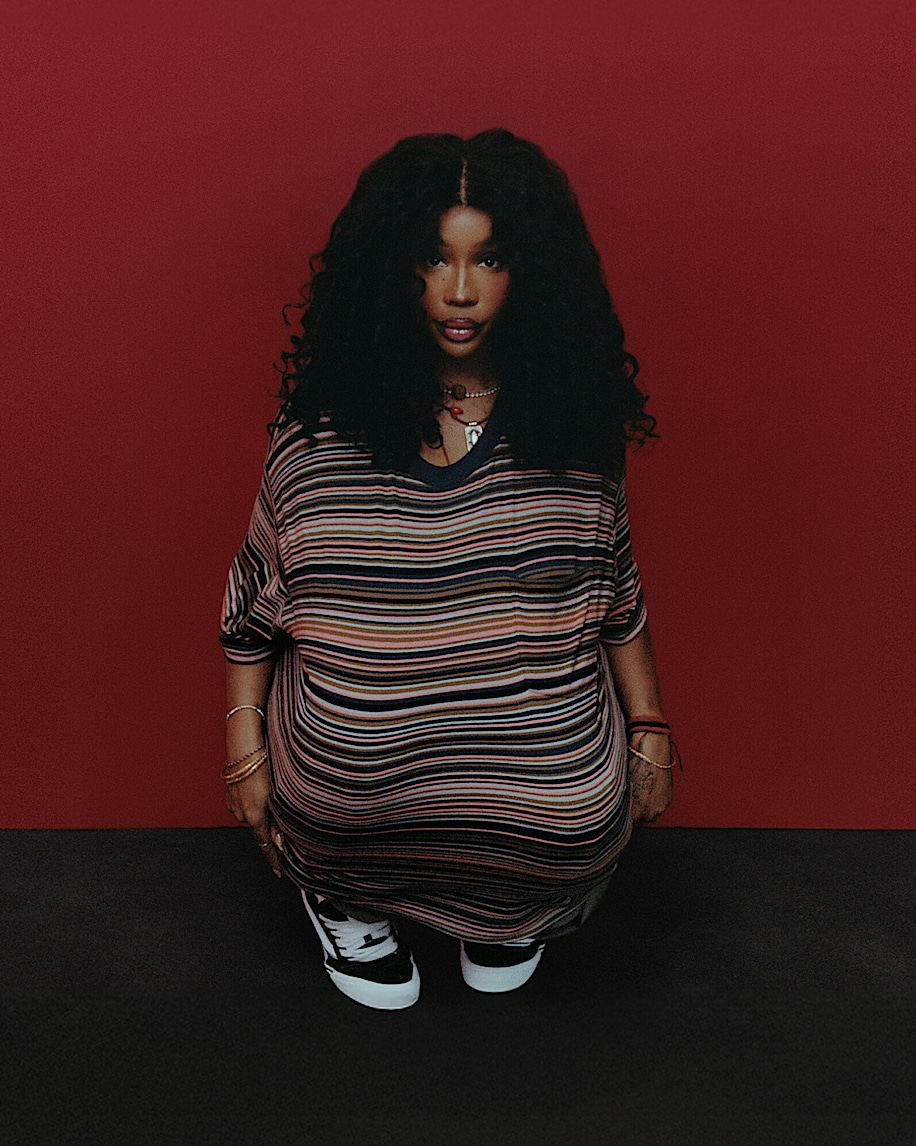 Braden Stripe Knit Shirt VANS Parisian Night Blue  Orange ALT1