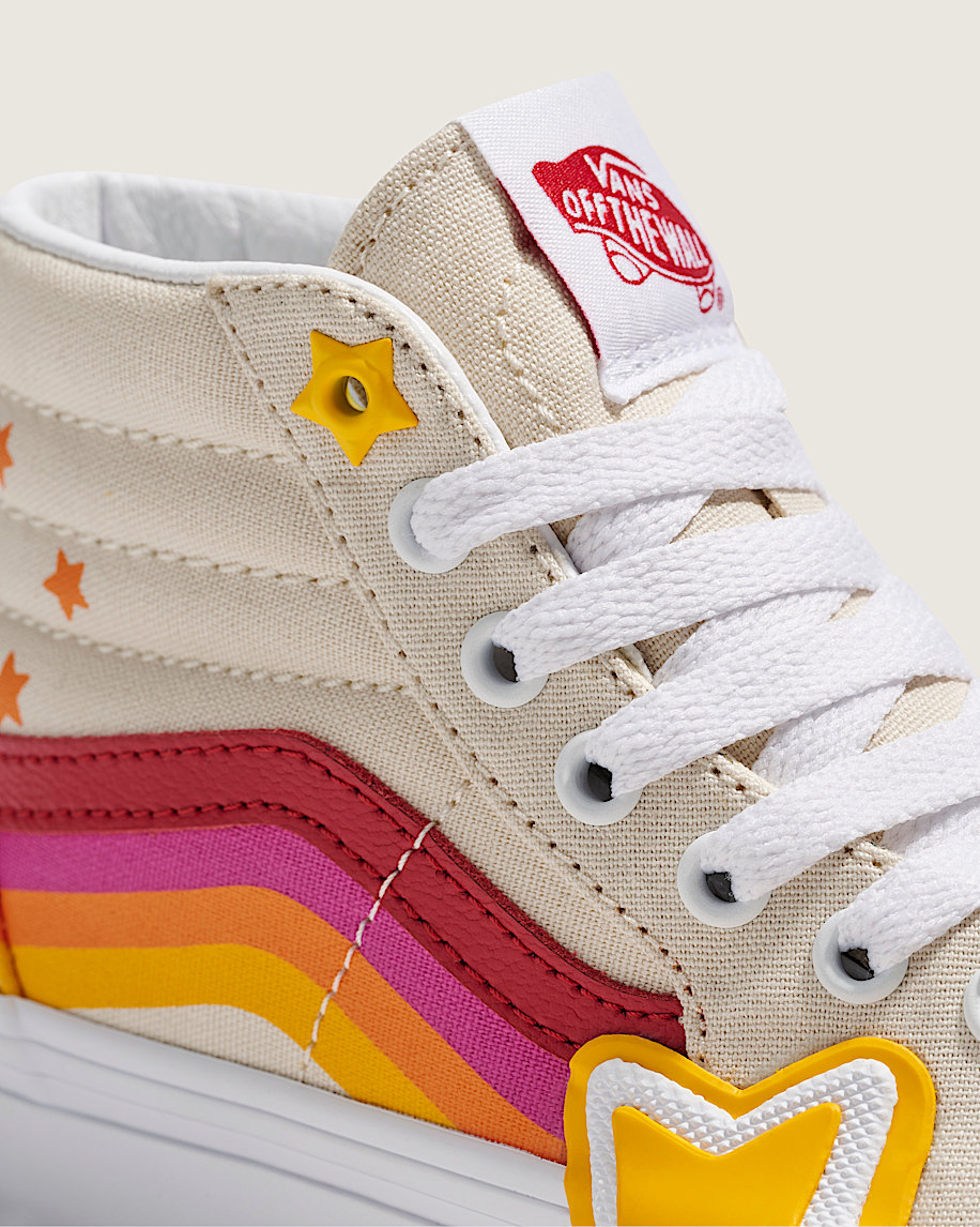 Little Kids Sk8Hi Shoe VANS Rainbow Red  Yellow  Beige ALT4