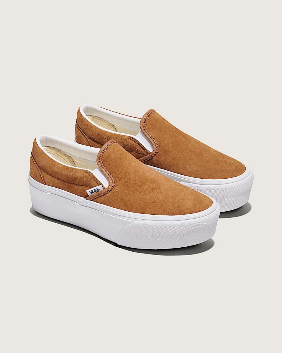 Classic SlipOn Platform Shoe VANS Chipmunk Brown ALT1