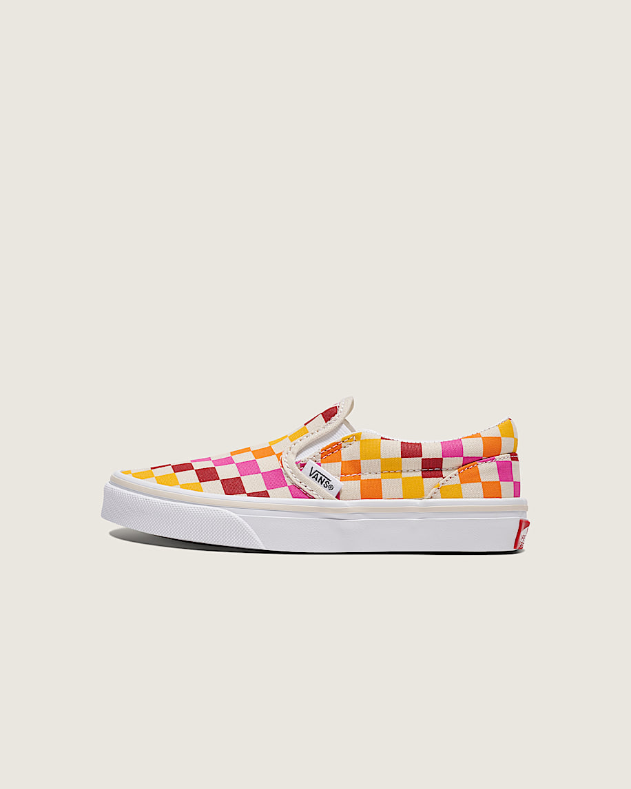 Little Kids Classic SlipOn Checkerboard Shoe VANS Rainbow  Beige HERO