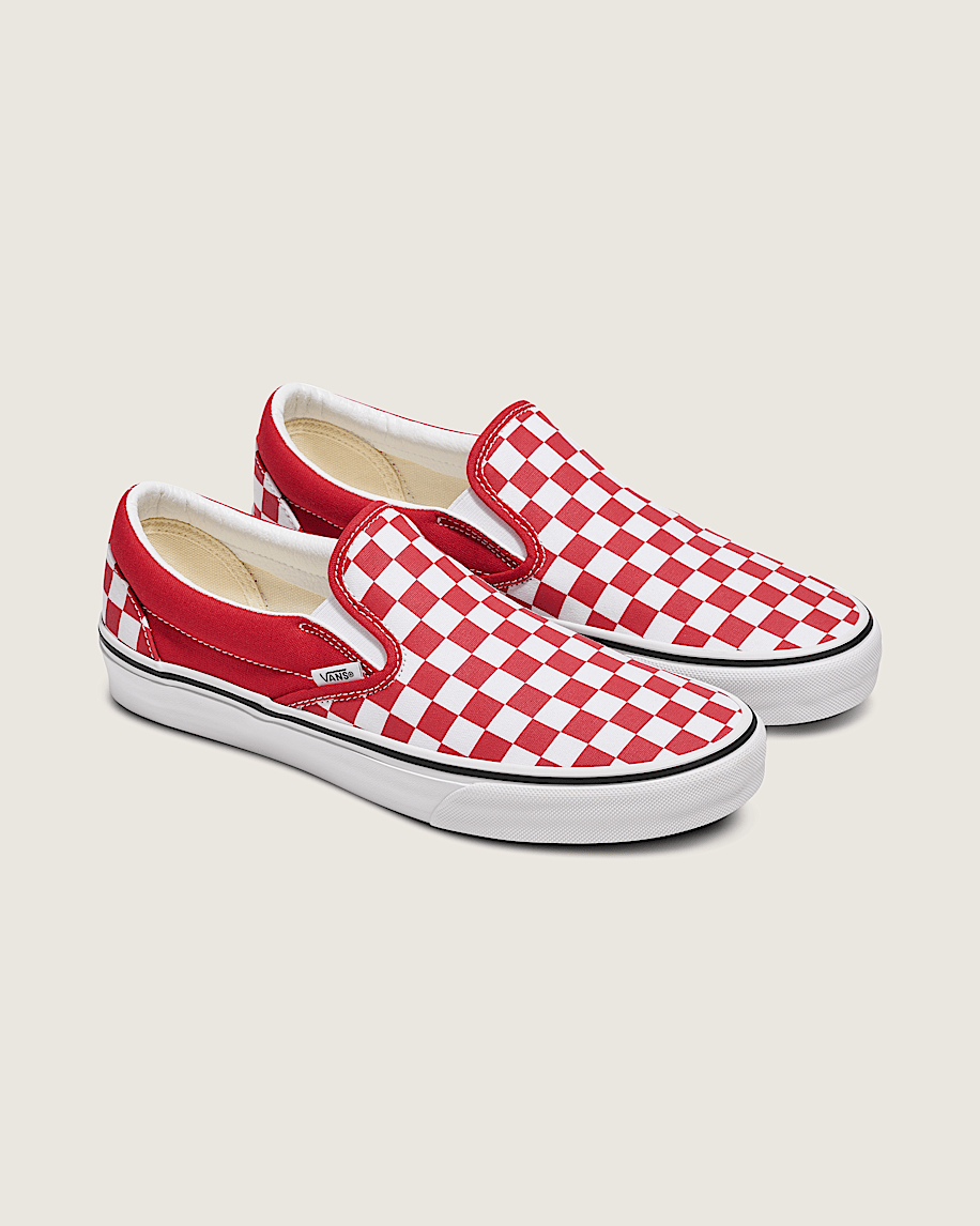 Classic SlipOn Checkerboard Shoe VANS Chili Pepper Red  White ALT1