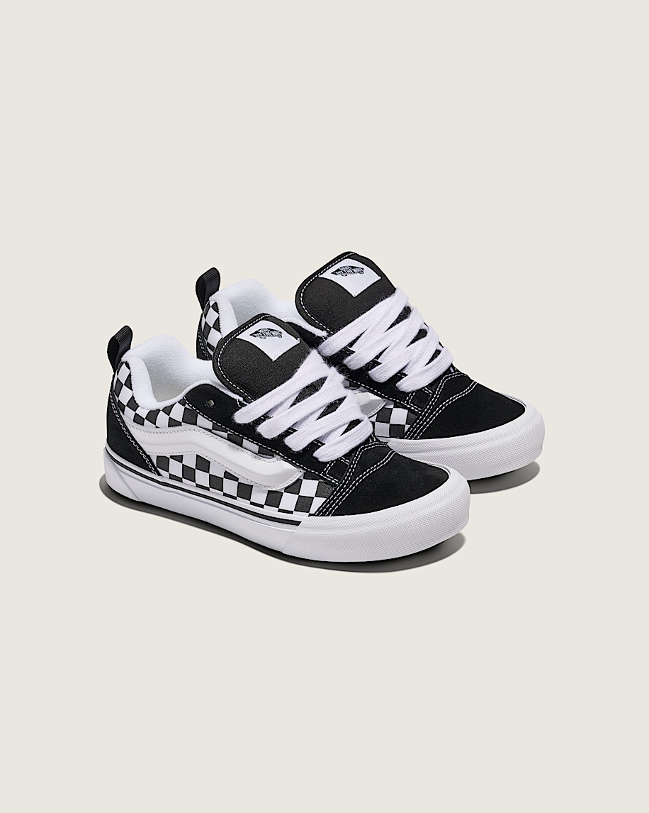 Little Kids Knu Skool Checkerboard Shoe VANS Checkerboard Black  True White ALT1