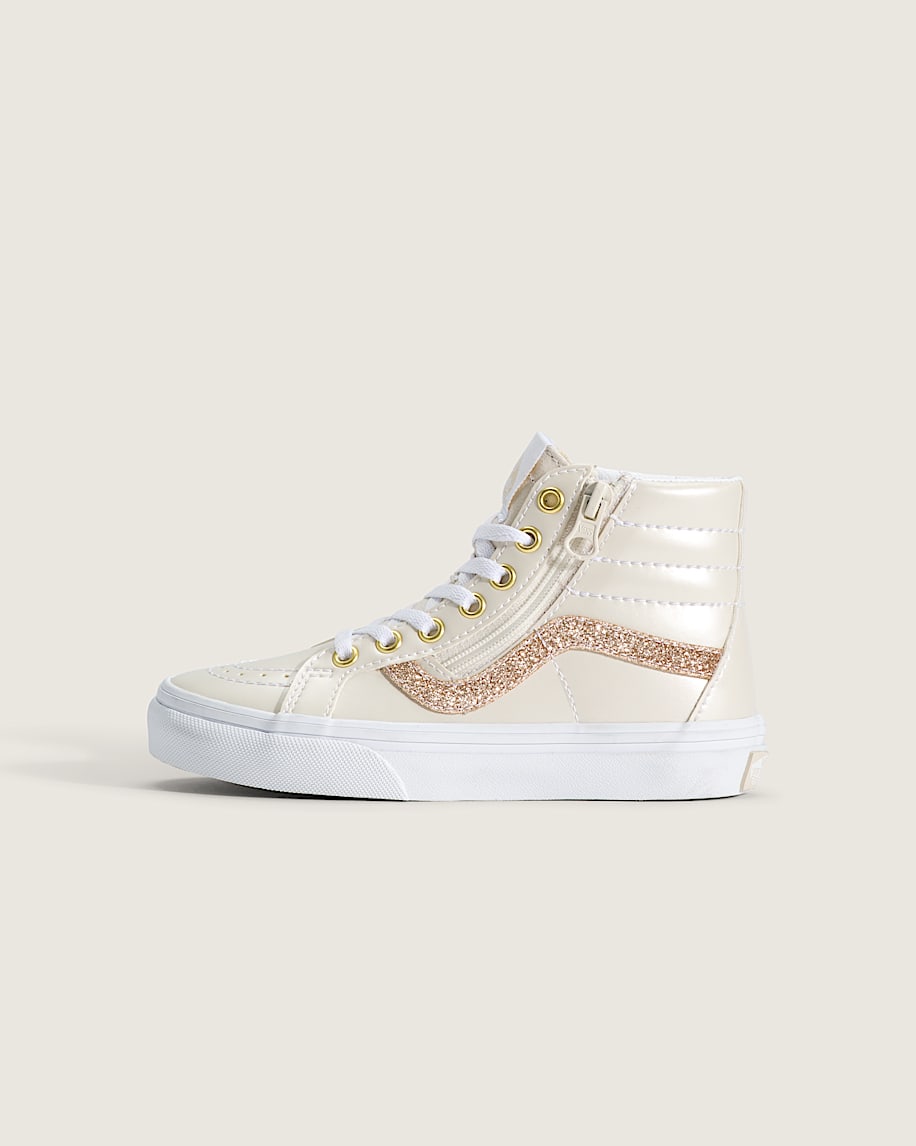Little Kids SK8Hi Side Zip Shoe VANS Dazzled Turtledove White HERO