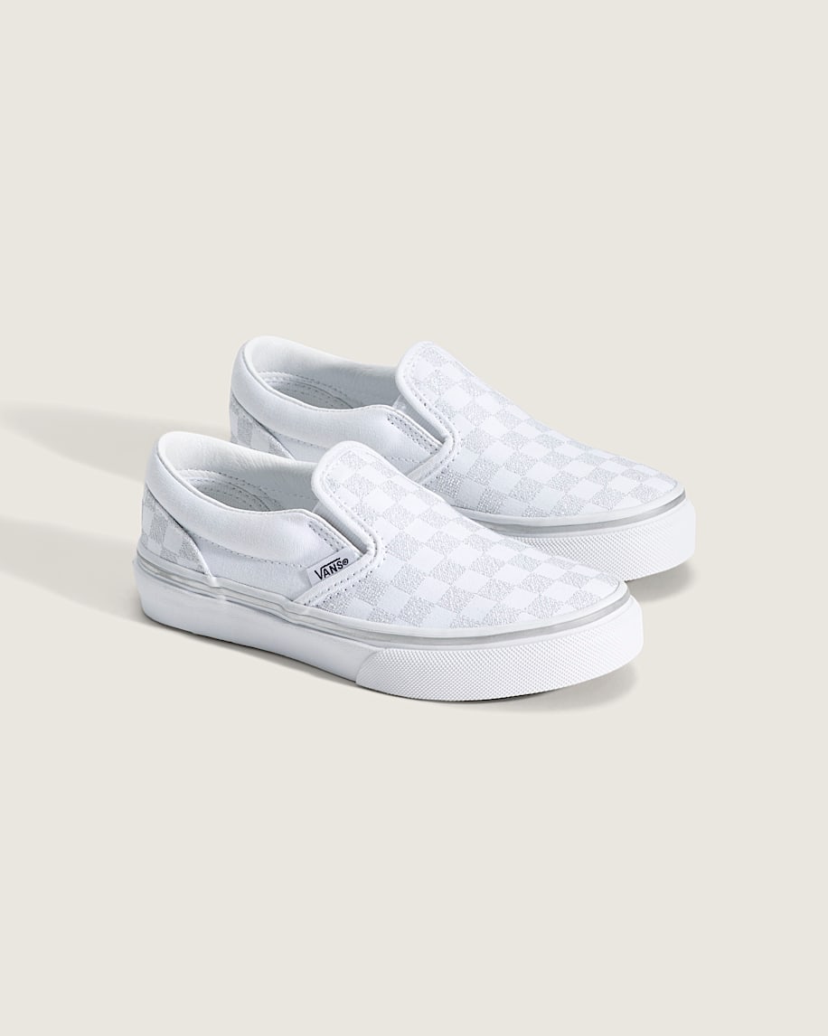 Little Kids Classic SlipOn Checkerboard Shoe VANS Checkerboard Silver Grey ALT1