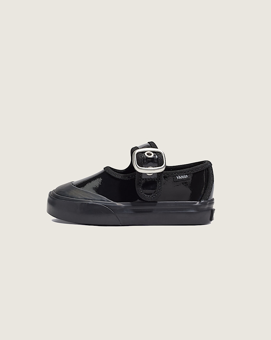 Toddler Mary Jane Shoe VANS Gothic Shine Black HERO