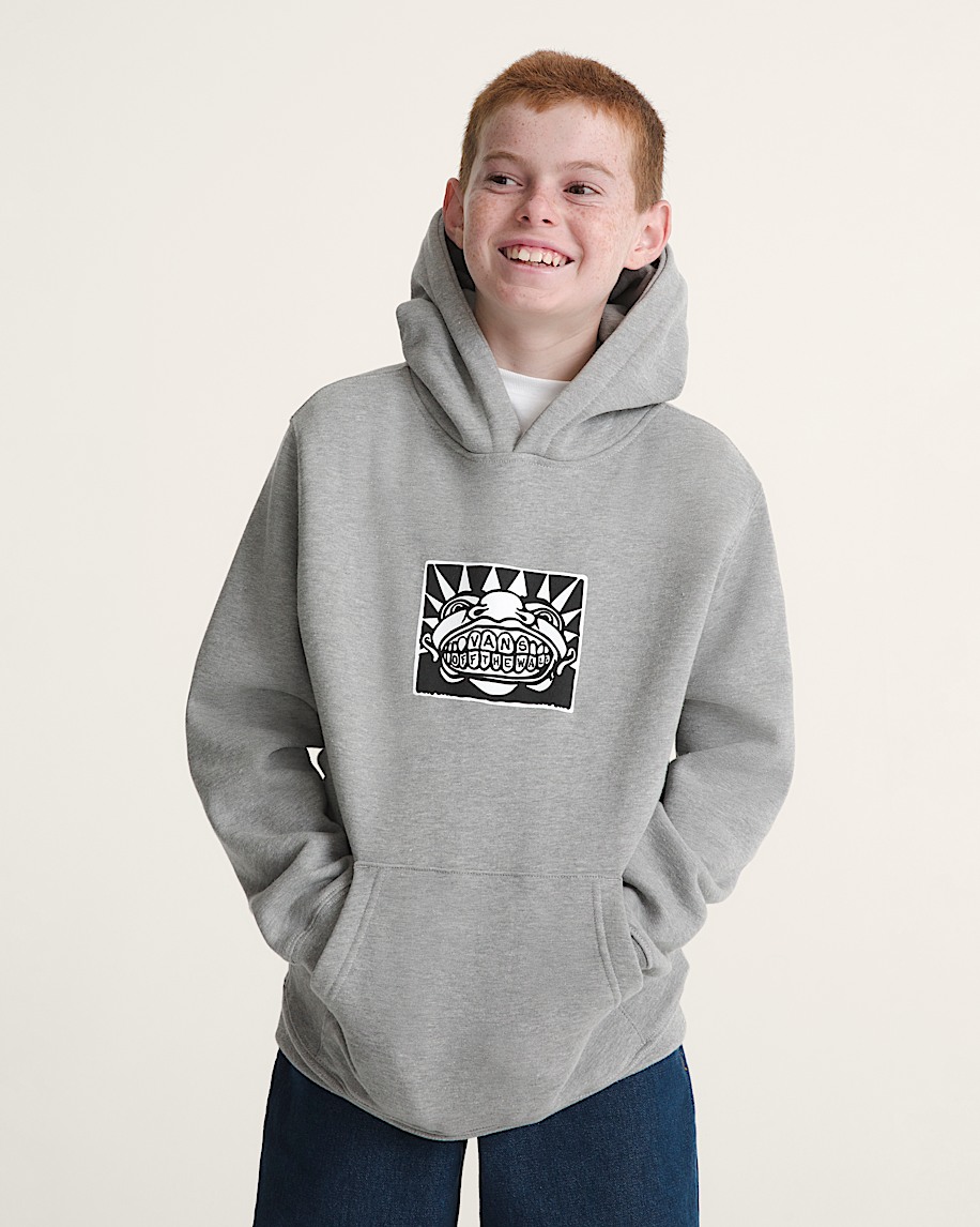 Kids Vans Mouf Pullover Hoodie VANS Cement Heather Grey ALT2