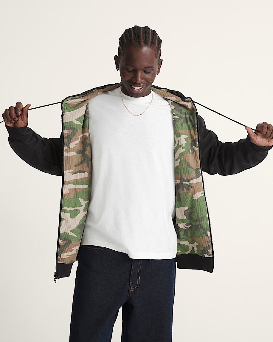 Dover Thermal Zip Hoodie en Black | Vans CA