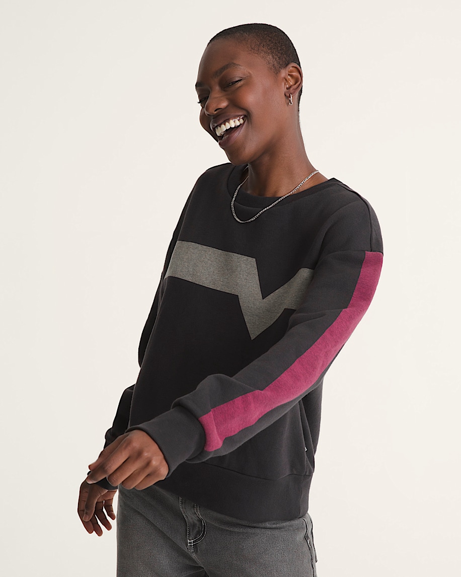 Faster Crew Sweatshirt VANS Black  Pink ALT2