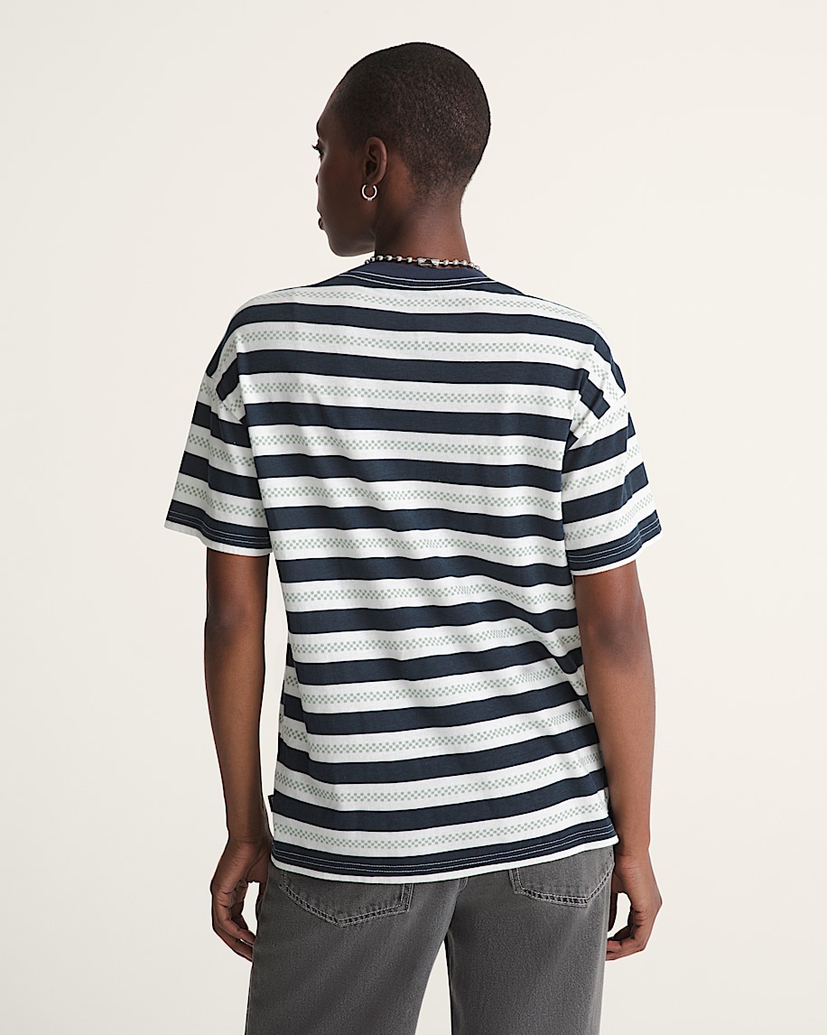 Salton Stripe Checkerboard TShirt VANS Checkerboard Marshmallow White  Navy Blue ALT4