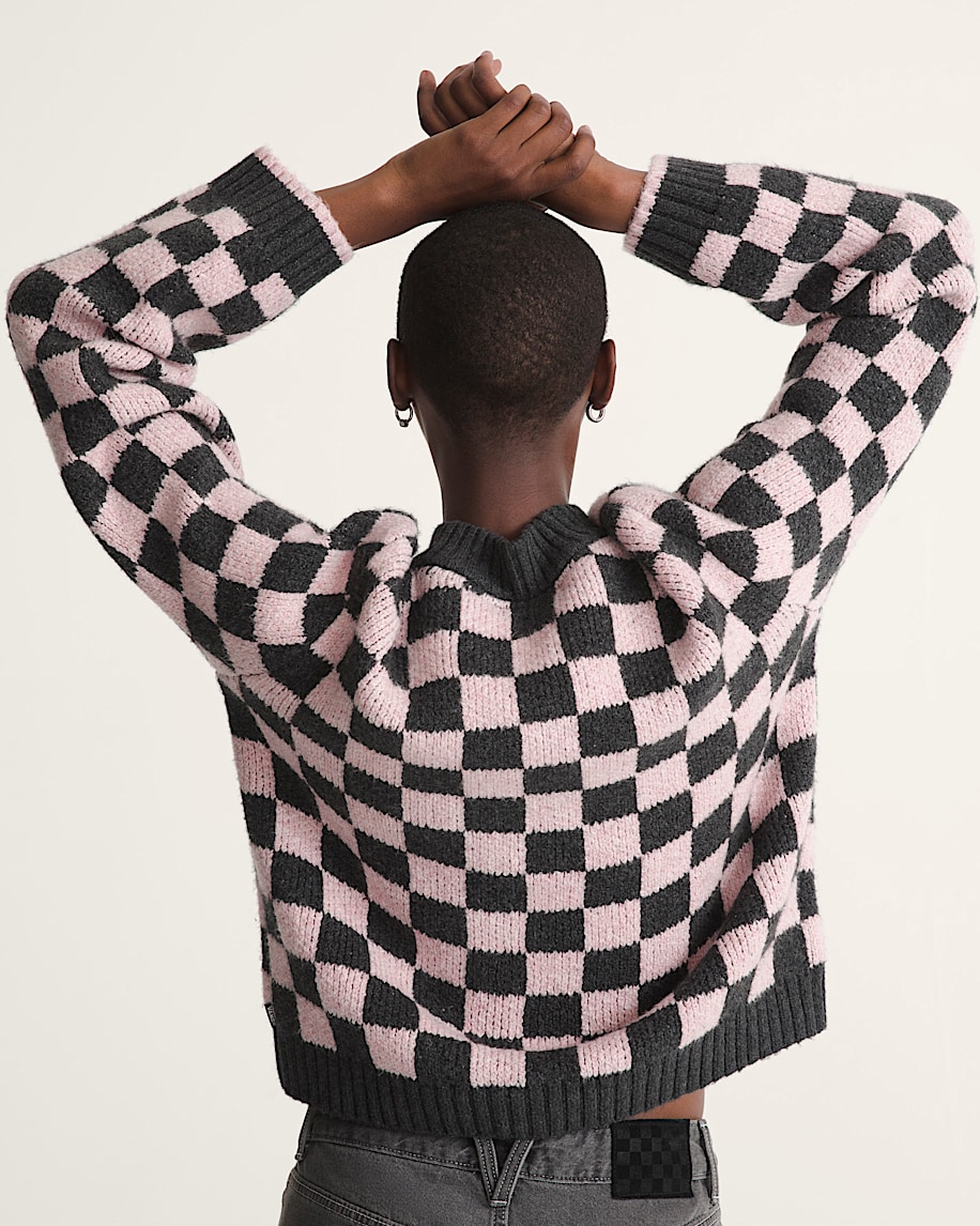 Cameron Sweater VANS Checkerboard Grey  Pink ALT4