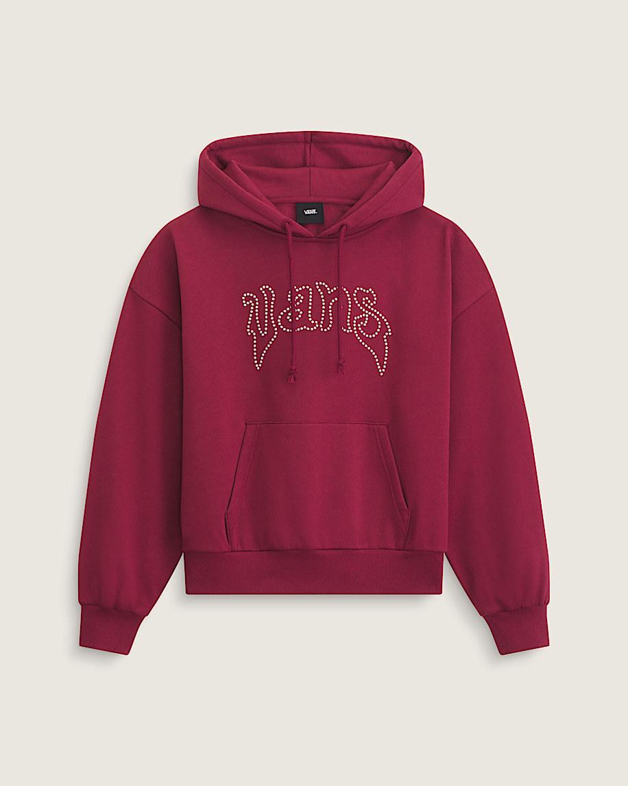 Pearls Logo Retro Pullover Hoodie VANS Bordeaux Red HERO