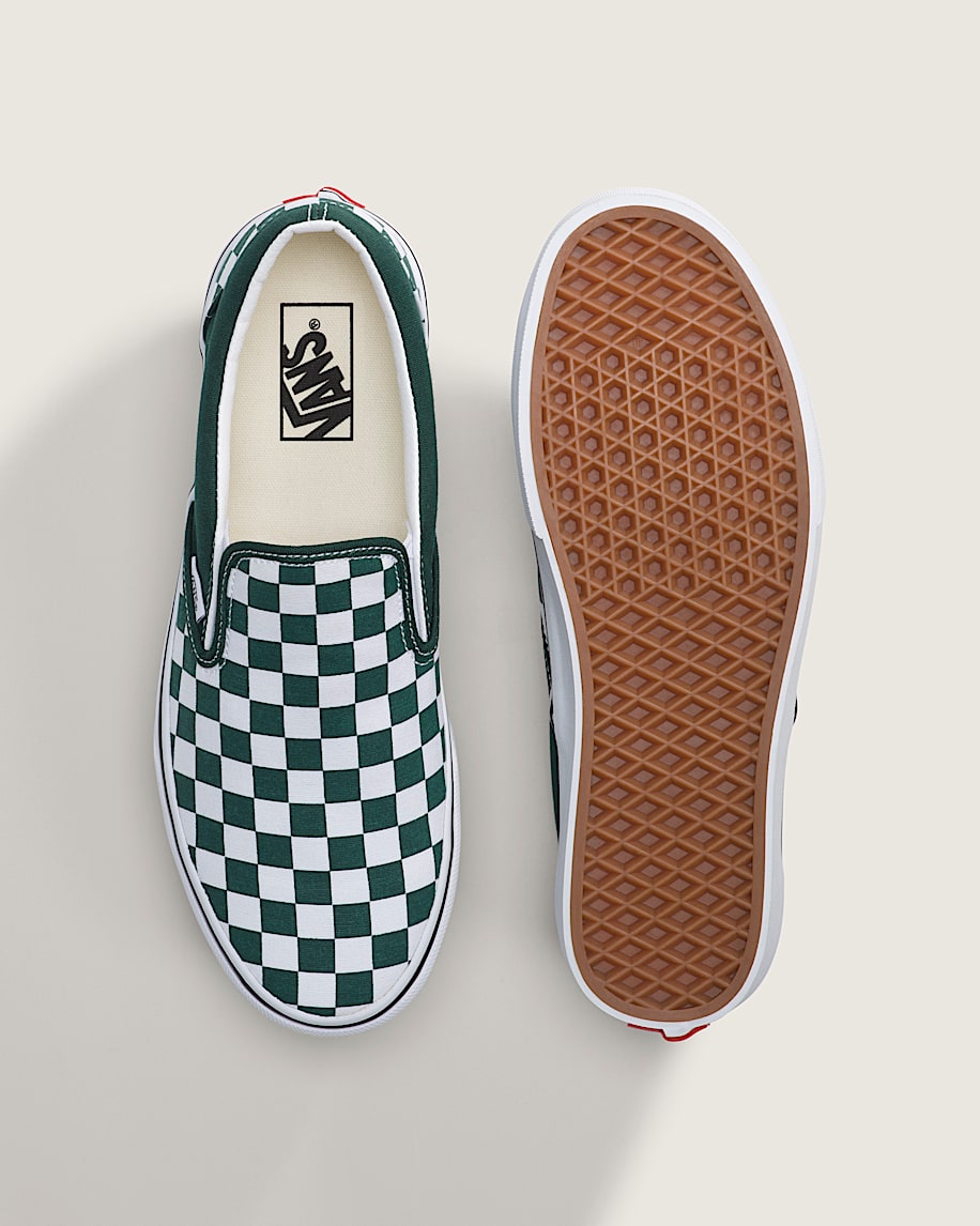 Classic Slip On Checkerboard Shoe VANS Emerald Green ALT2