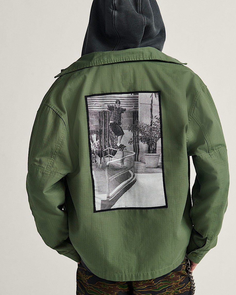 Skate Military Overshirt by Atiba Jefferson VANS Atiba Pine Forest Green ALT1