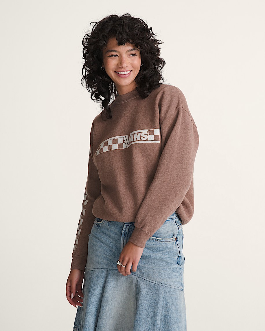 Waffle Shop Checkerboard Vans Style Crew Sweatshirt - 3