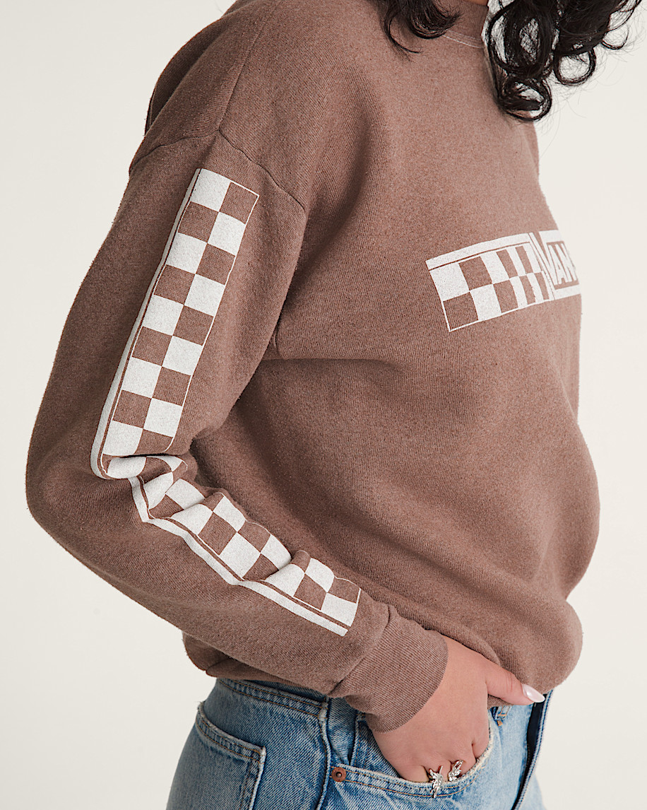 Waffle Shop Checkerboard Vans Style Crew Sweatshirt - 4