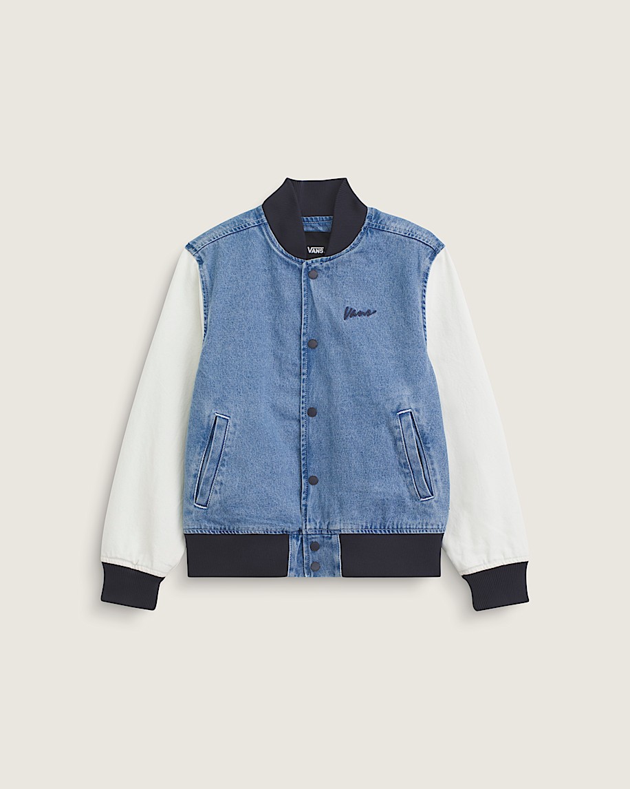 Kids Denim Baseball Jacket