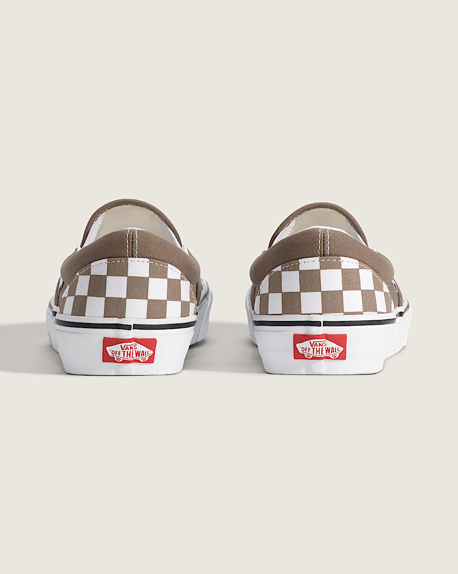 Classic SlipOn Checkerboard Shoe VANS Checkerboard Walnut Brown  White ALT3