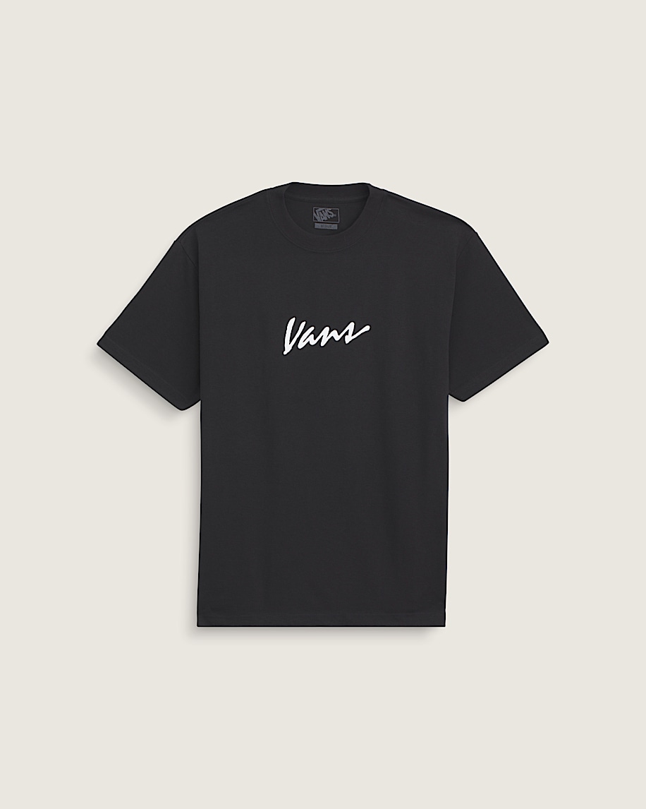 Classic Script TShirt VANS Black  White HERO