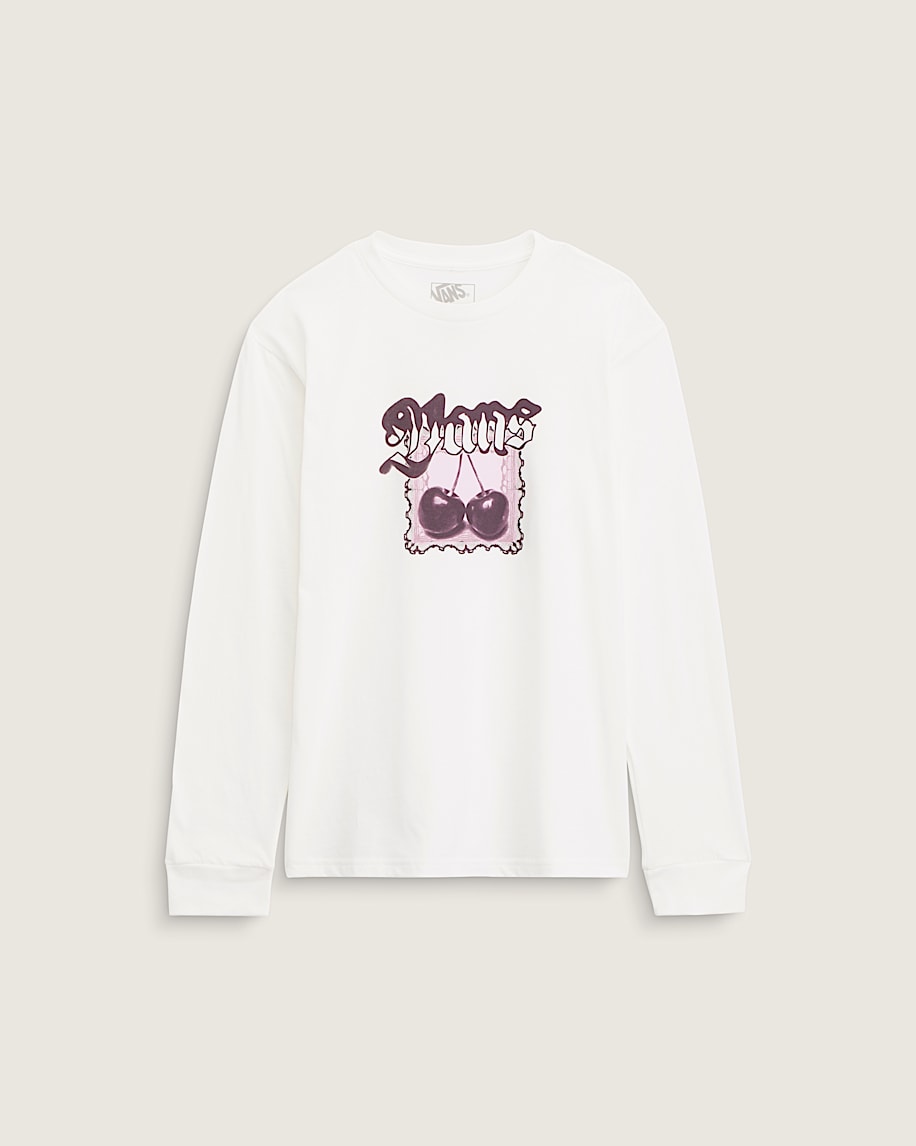 Kids Cherrylace Long Sleeve TShirt VANS Marshmallow White HERO