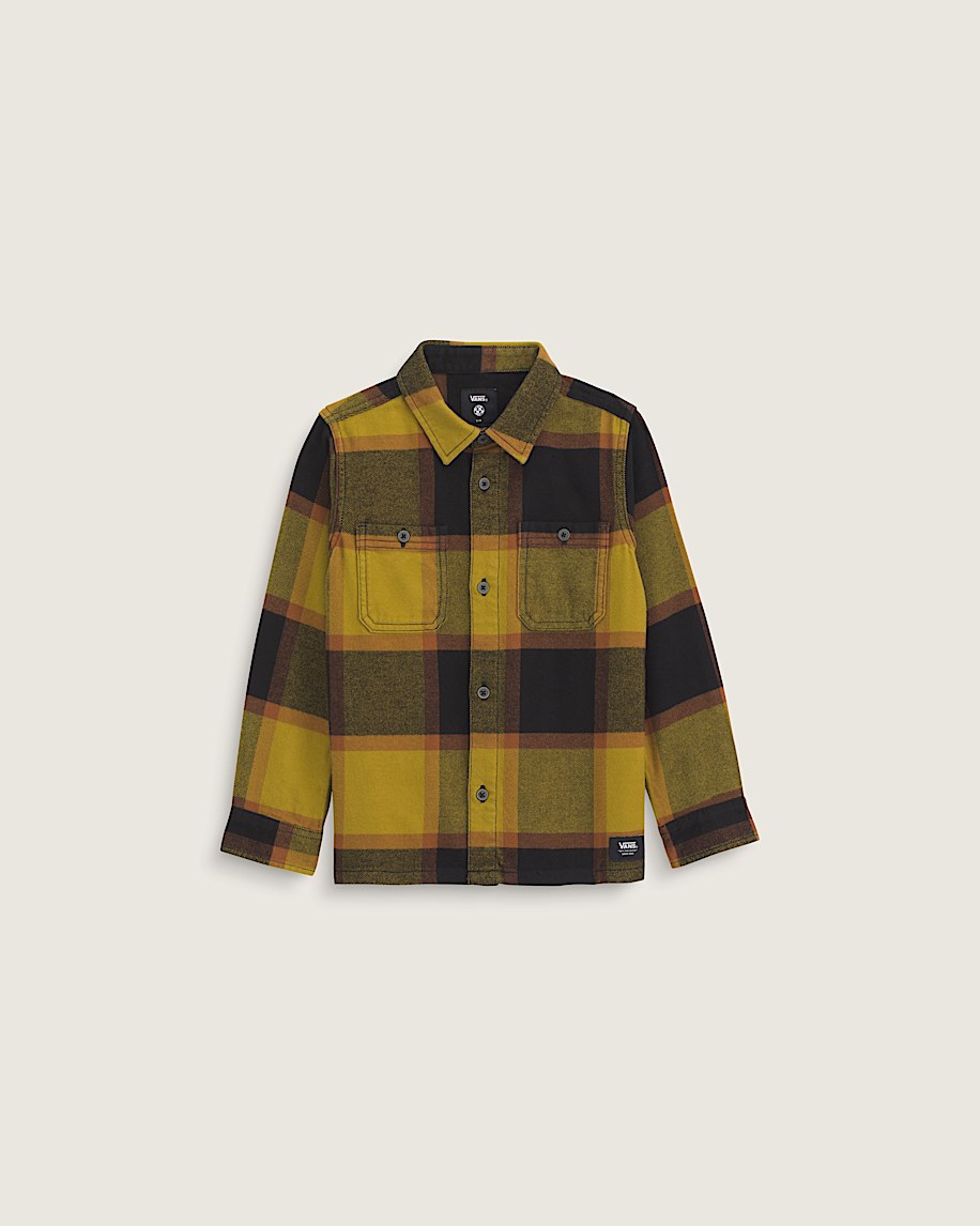 Little Kids Larkspur Plaid Flannel Shirt VANS Burnt Gold Yellow  Black HERO