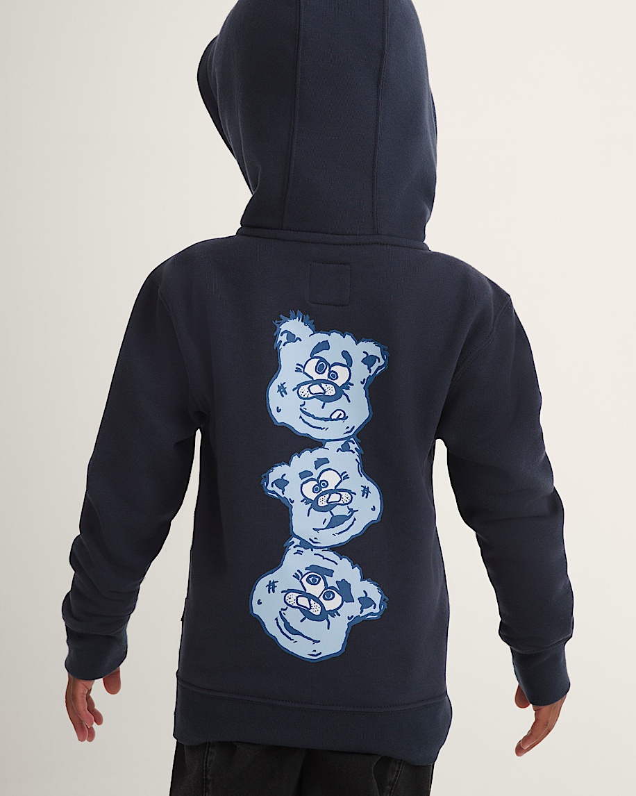 Little Kids Dizzy Bear Zip Hoodie VANS Parisian Night Blue ALT3