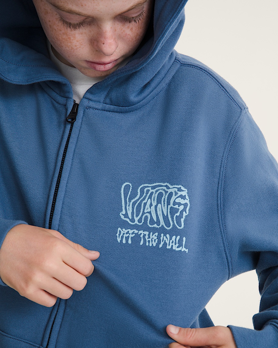 Kids Rippled Zip Hoodie VANS True Navy Blue ALT5