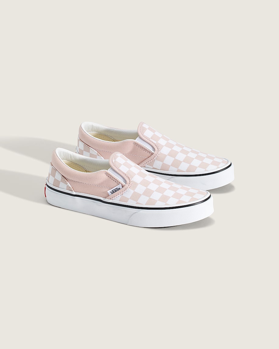 Big Kids Classic SlipOn Checkerboard Shoe VANS Checkerboard Sepia Rose ALT1