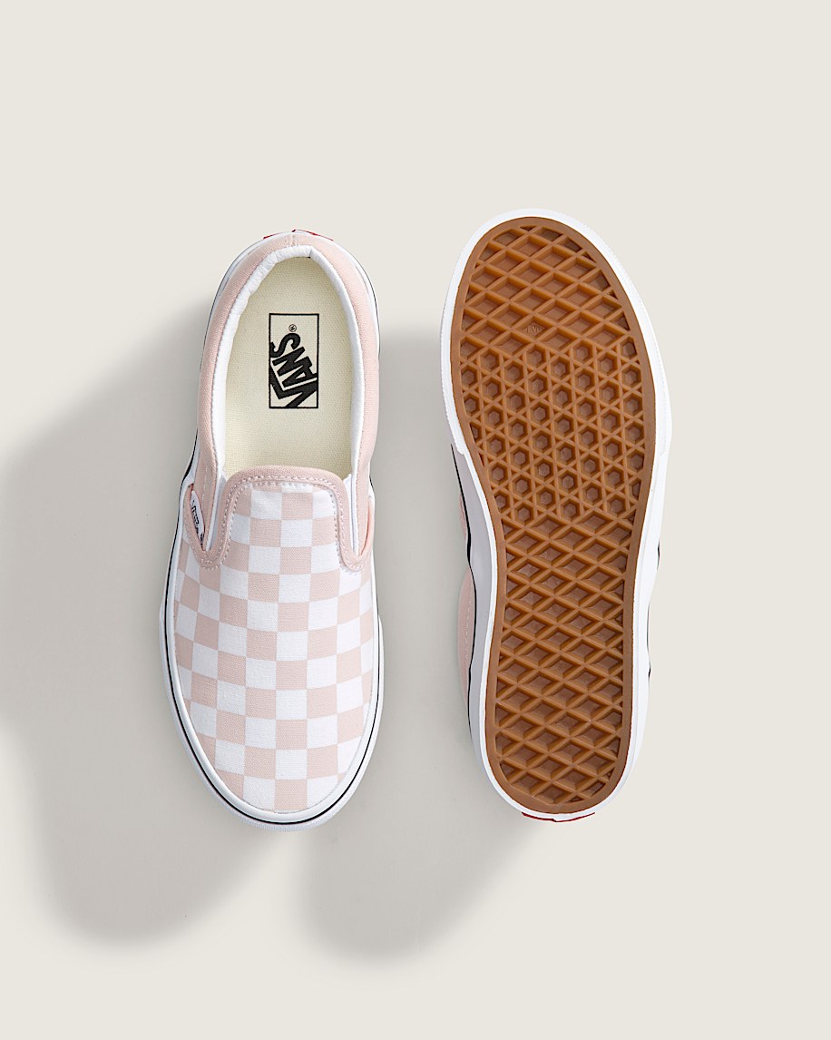 Big Kids Classic SlipOn Checkerboard Shoe VANS Checkerboard Sepia Rose ALT2