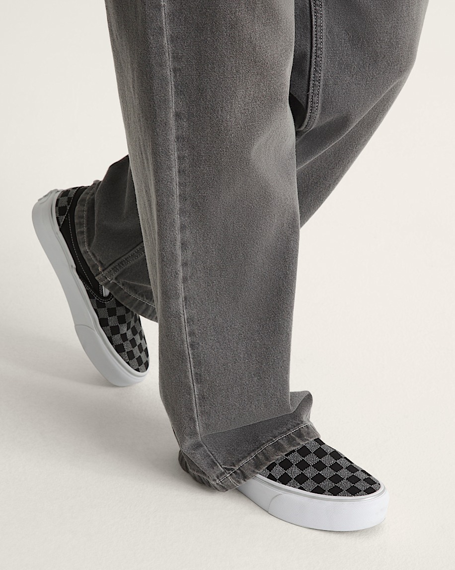 Classic Slip-On Platform Checkerboard Shoe in Checkerboard Black