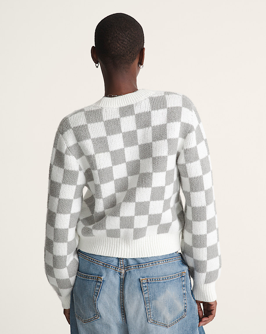 Evelyn Cardigan Sweater VANS Checkerboard White ALT1
