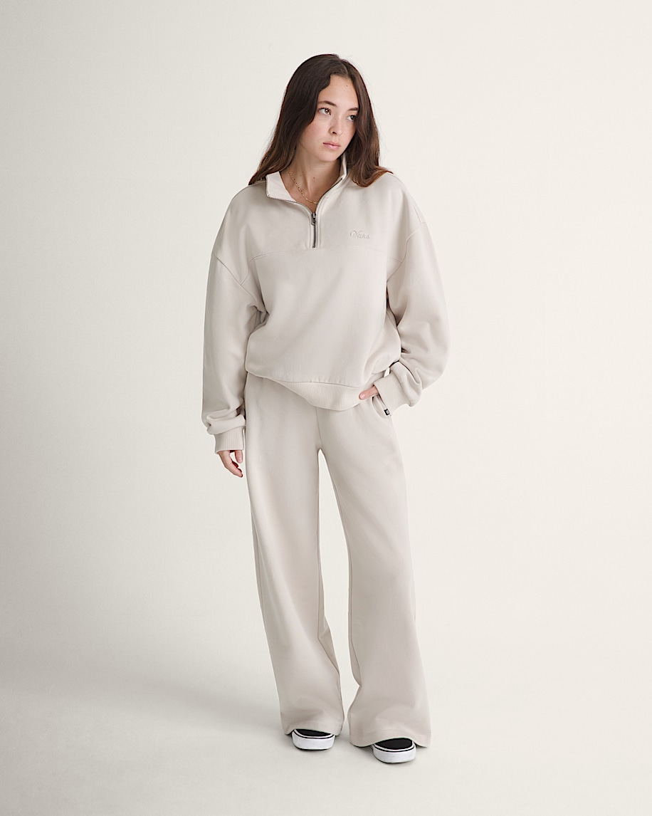 Script Logo Mock Neck Sweatshirt VANS Taupe Mist Grey ALT2