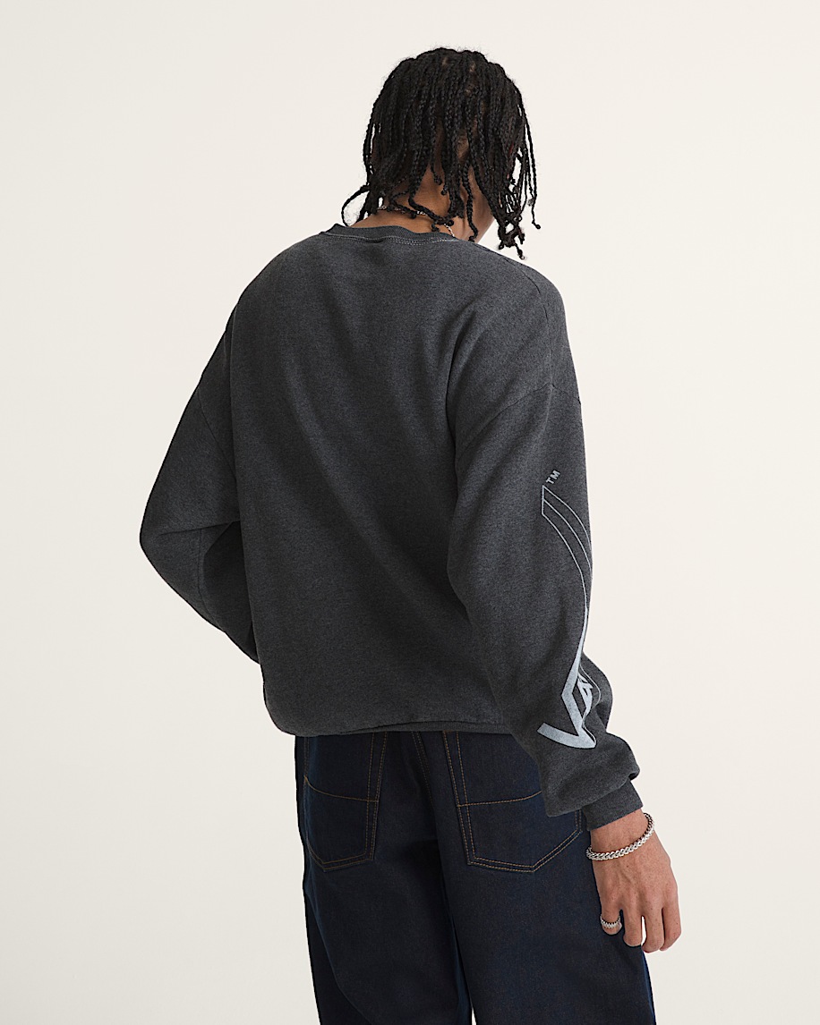 Waffle Shop Skate Crest Crewneck Sweatshirt VANS Charcoal Grey ALT4