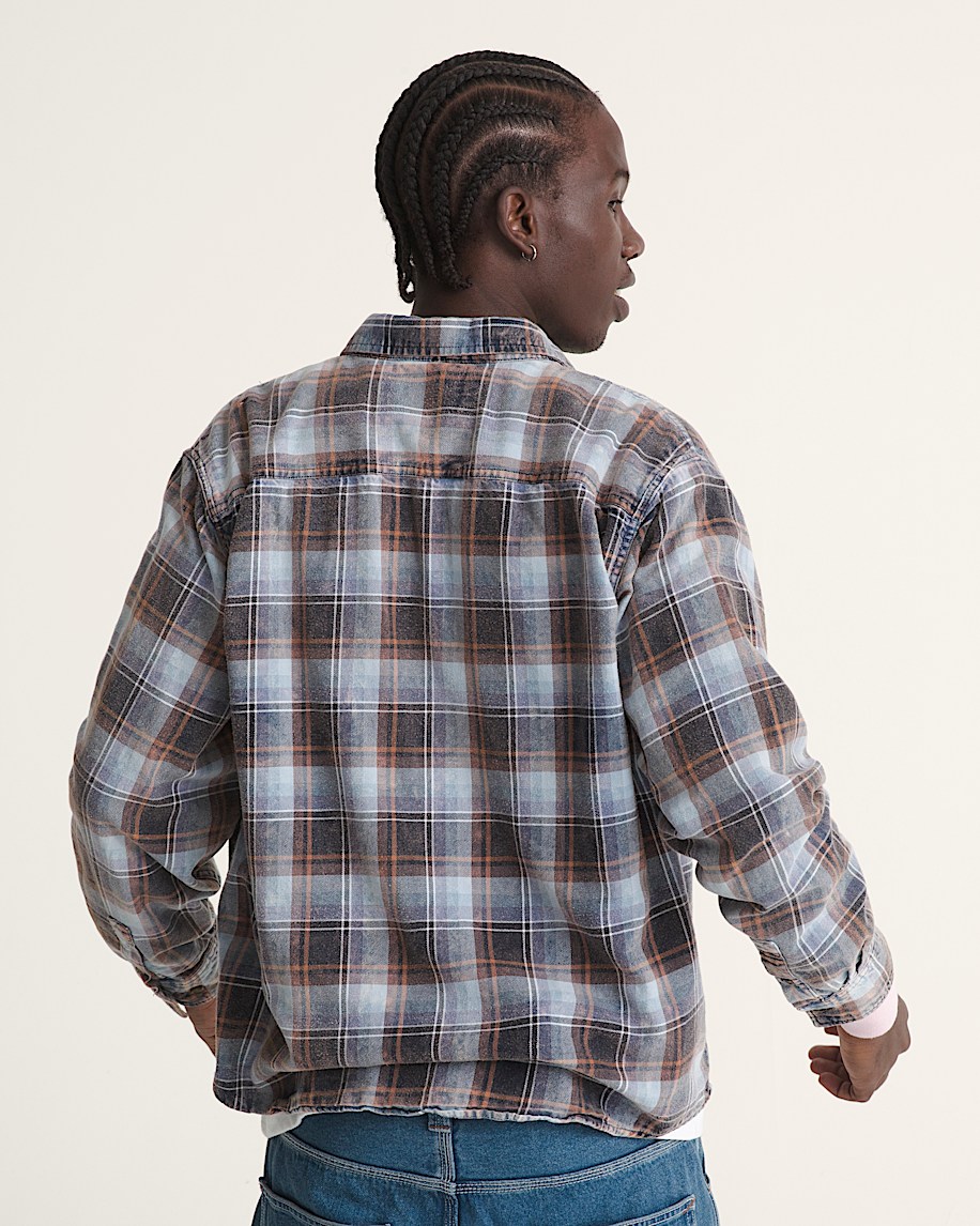 Waffle Shop Reimagined 2Fer Flannel Shirt VANS Grey  Blue ALT3