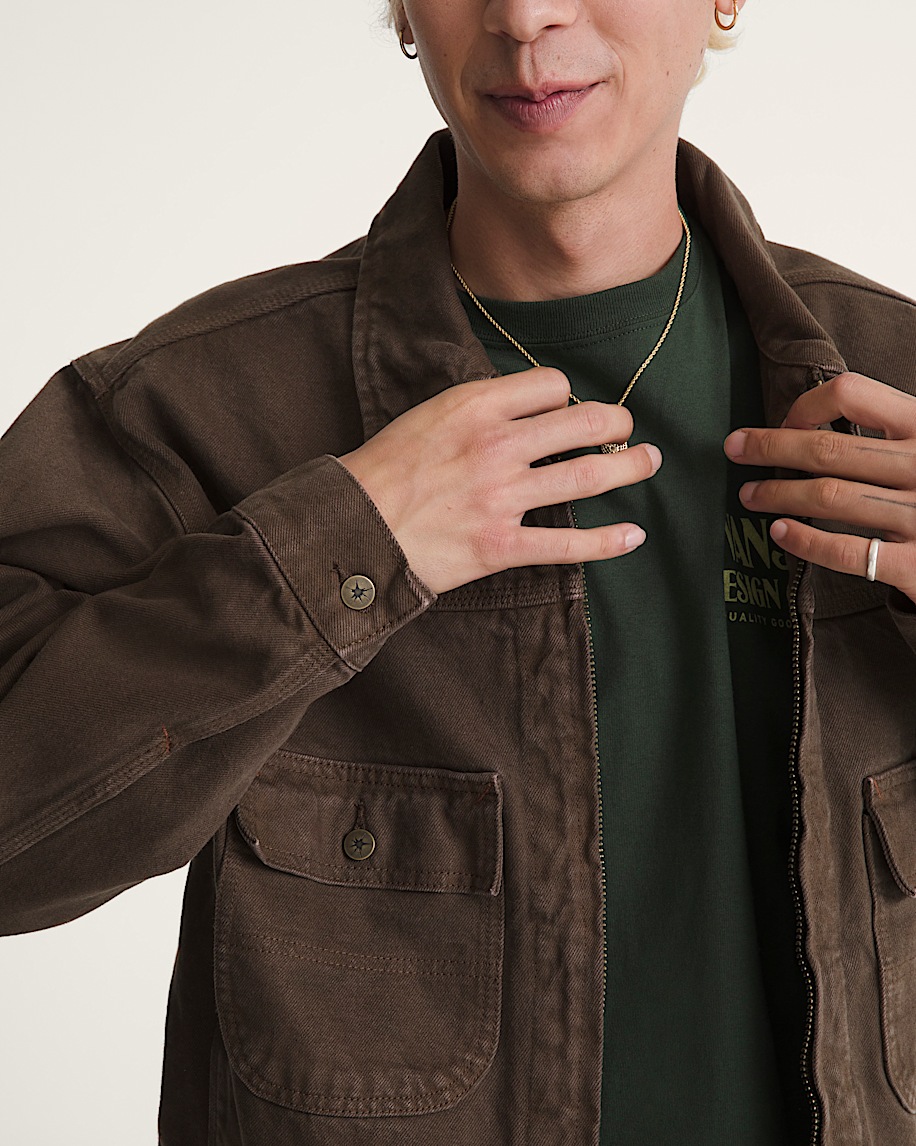 Skate Garage Denim Jacket VANS Coal Brown ALT3