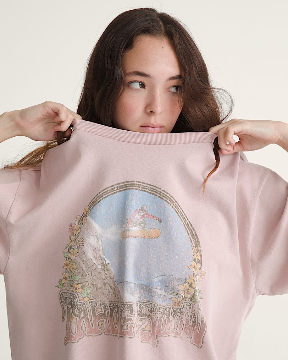 Snow Chutes TShirt VANS Sepia Rose Pink ALT2