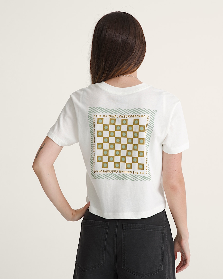 Sunny Checkerboard Crop TShirt VANS Marshmallow White ALT1