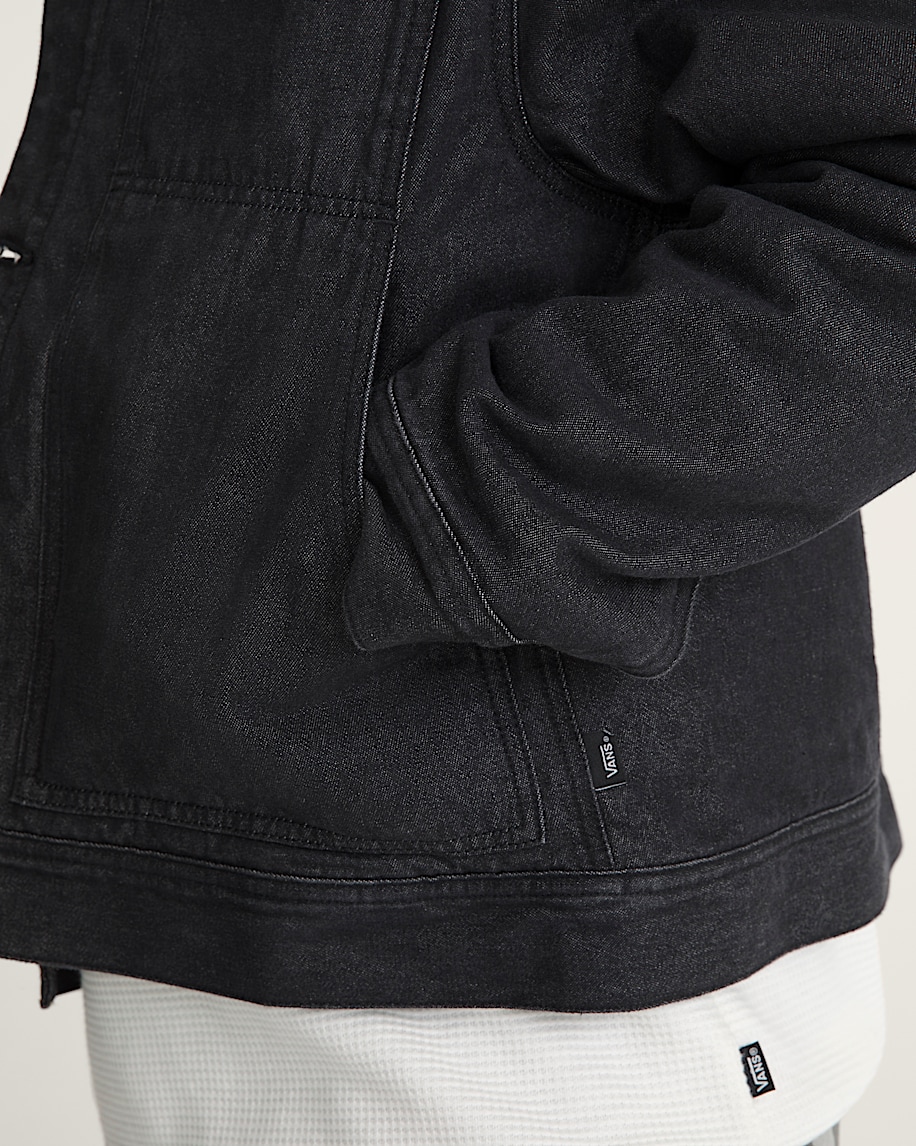 Premium Mcavoy Lined Trucker Jacket VANS Rinse Black ALT3