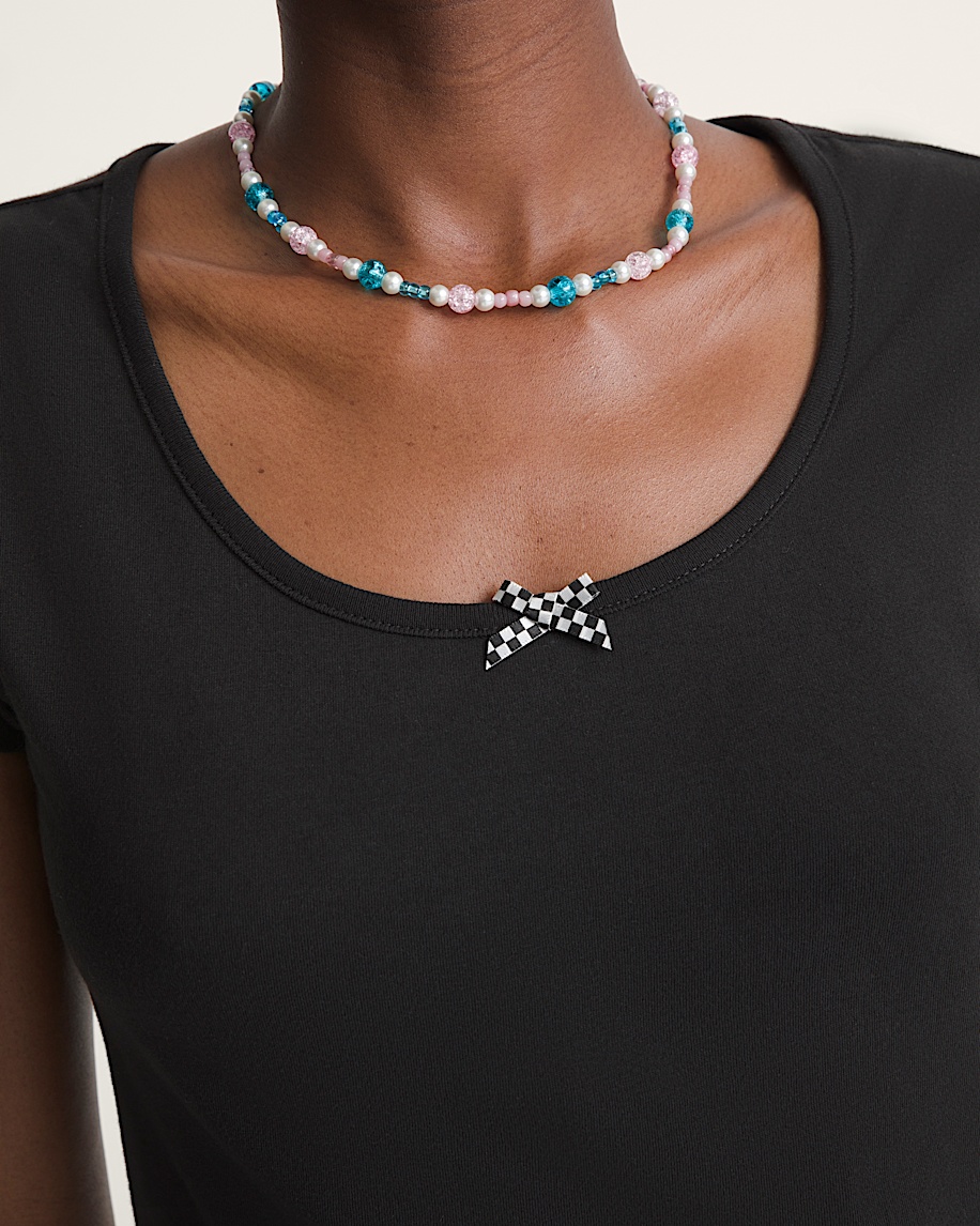 Checkerboard Bow Scoop T-Shirt - 3