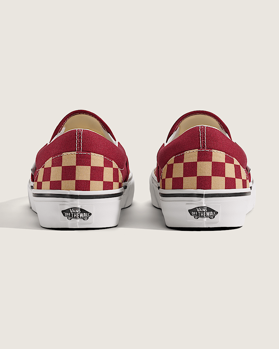 Game Day Classic SlipOn Checkerboard Shoe VANS Checkerboard Burgundy Red  Gold ALT3