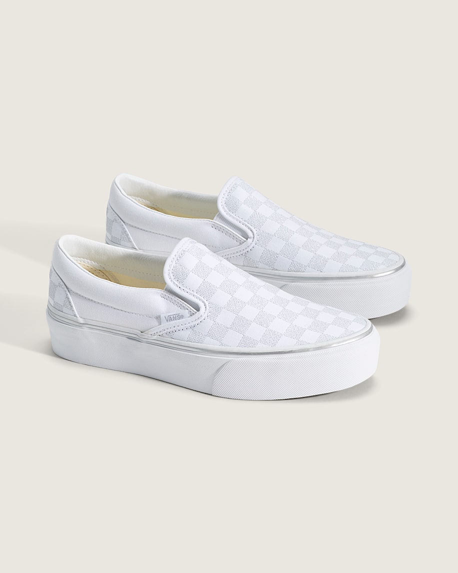 Classic Slip-On Platform Checkerboard Shoe - 2