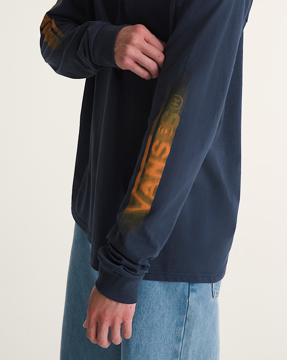 Blur Drop Long Sleeve TShirt VANS Navy ALT4