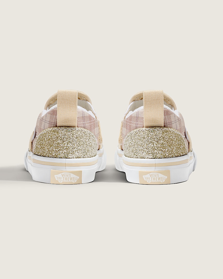 Toddler Classic SlipOn V Shoe VANS Glitter Plaid Incense Brown ALT3