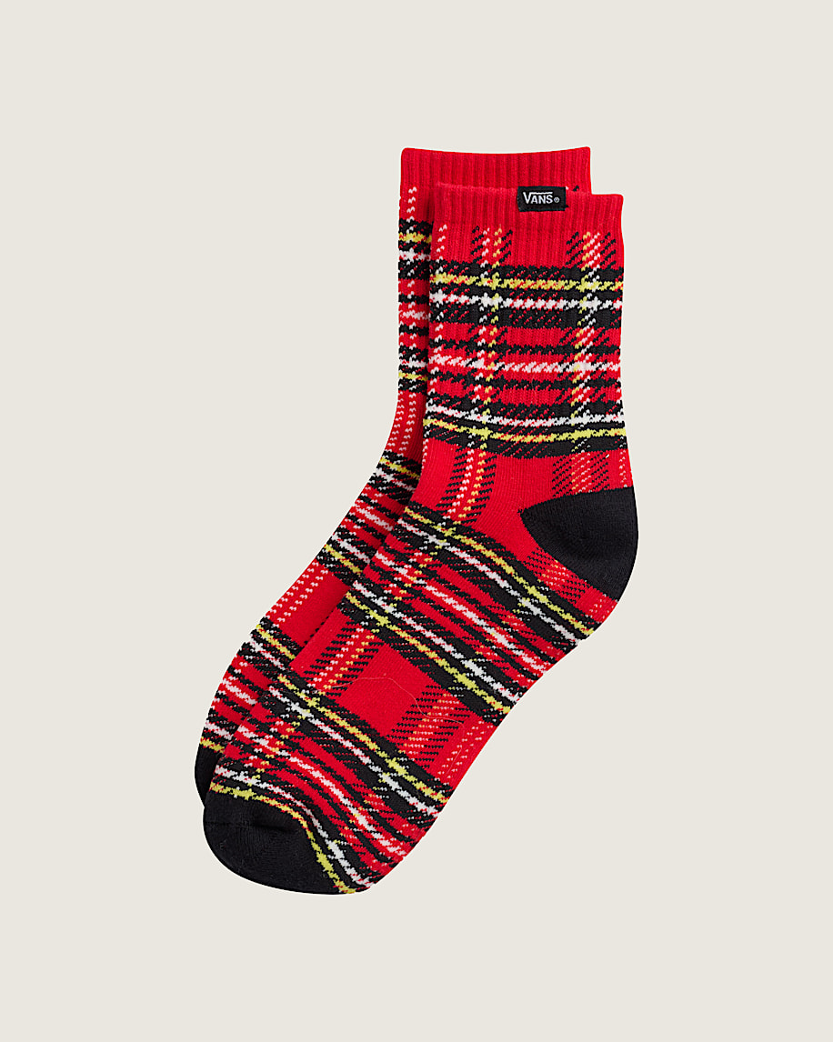 Drop V Plaid Half Crew Socks - 1