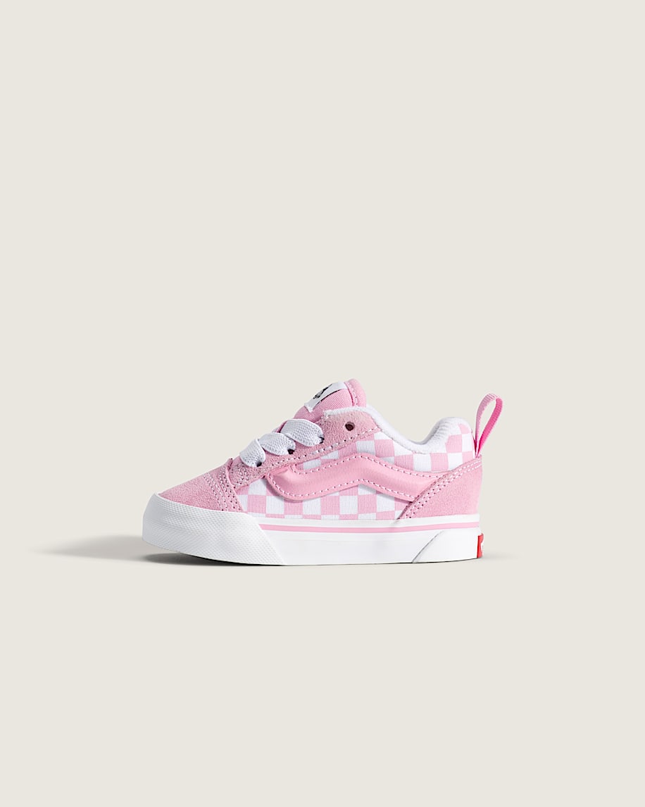 Toddler Knu Skool Checkerboard Shoe VANS Checkerboard Prism Pink  True White HERO